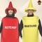 Ketchup and Mustard Couples Costume Set Halloween Food Tunics Hats Funny Party Outfit
